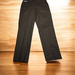 Stafford Mens Wagon Brown Flat Front Classic Fit Linen Blend Dress Pants 34x32